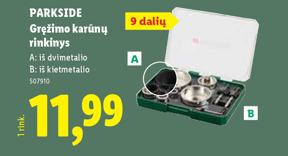 PARKSIDE Gręžimo karūnų rinkinys