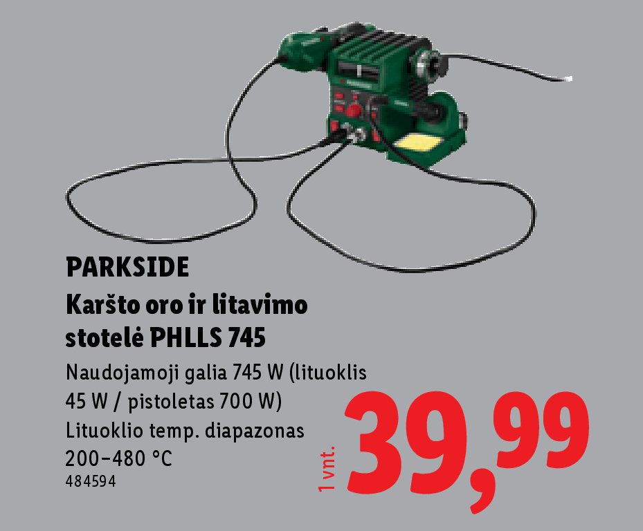 PARKSIDE Karšto oro ir litavimo stotelė PHLLS 745