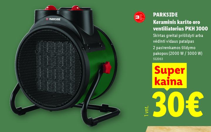 PARKSIDE Keraminis karšto oro ventiliatorius PKH 3000