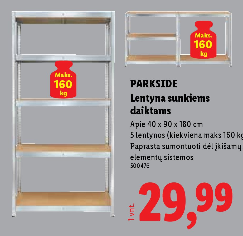 PARKSIDE Lentyna sunkiems daiktams