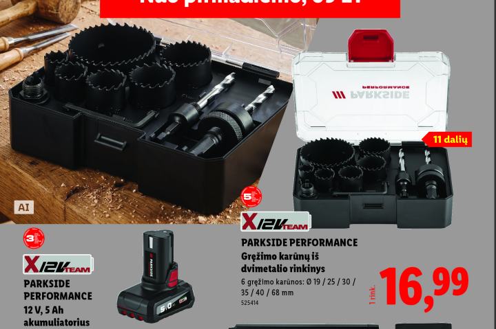 PARKSIDE PERFORMANCE Gręžimo karūnų iš dvimetalio rinkinys