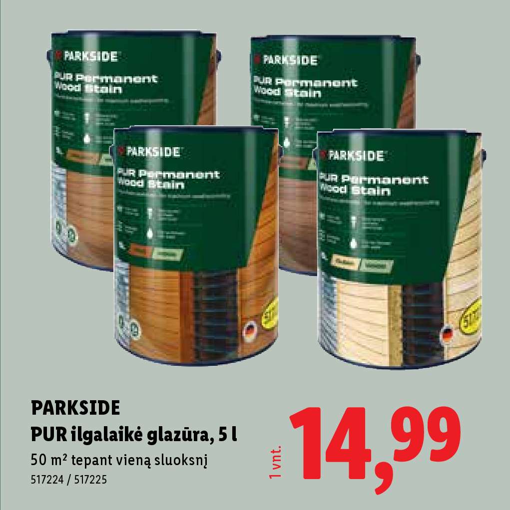 PARKSIDE PUR ilgalaikė glazūra, 5 l