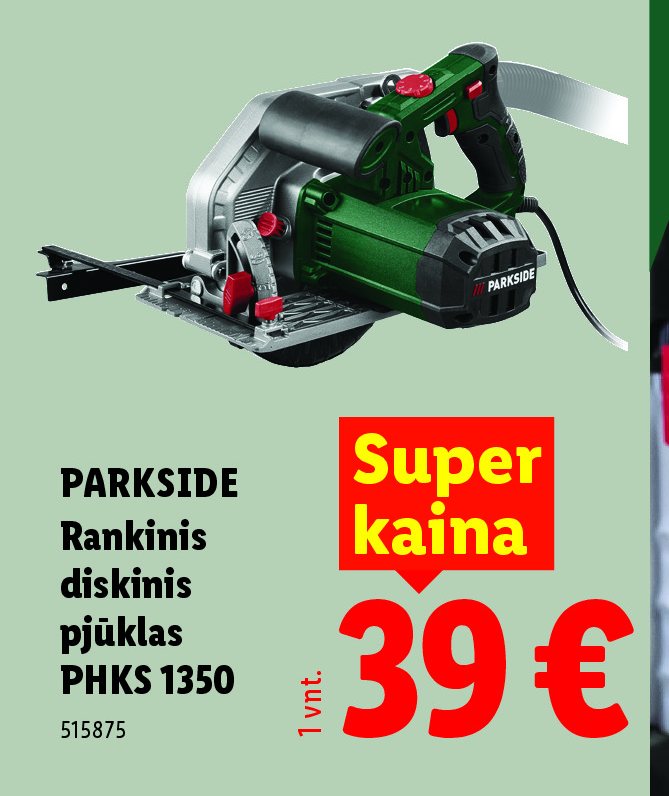 PARKSIDE Rankinis diskinis pjūklas PHKS 1350, 1 vnt