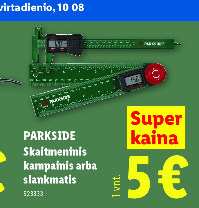 PARKSIDE Skaitmeninis kampainis arba slankmatis, 1 vnt