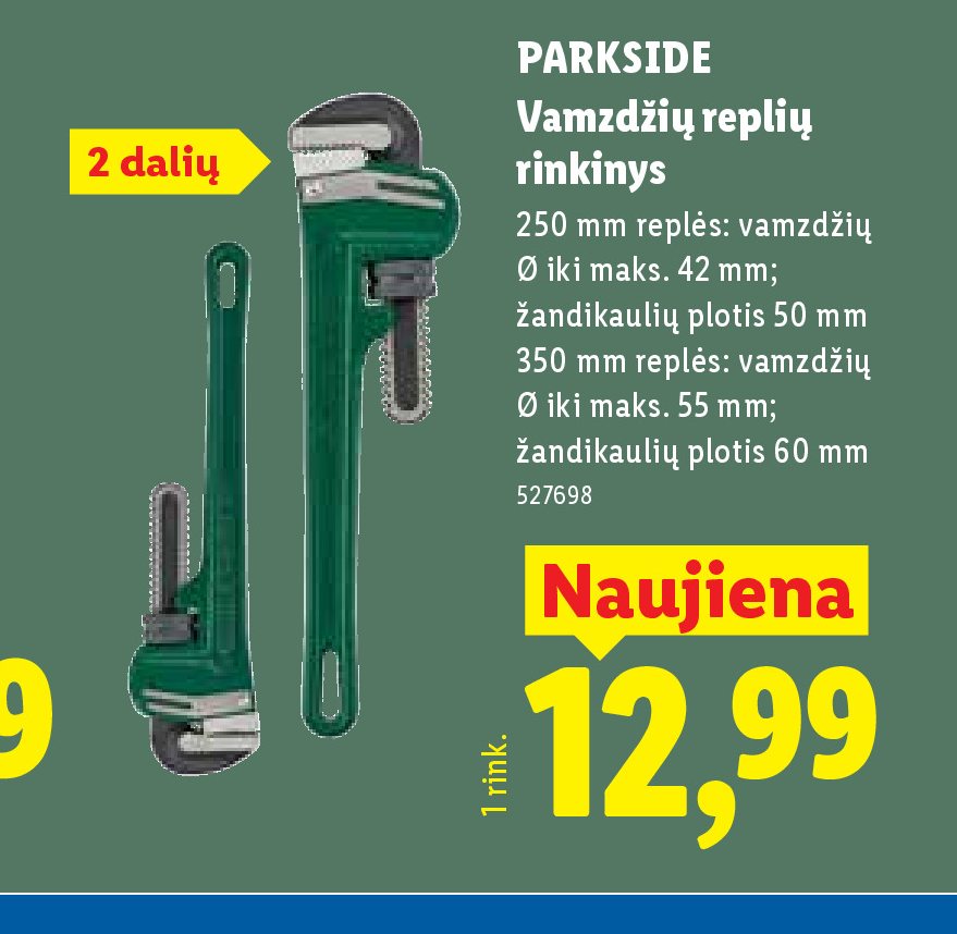 PARKSIDE Vamzdžių replių rinkinys, 250 mm