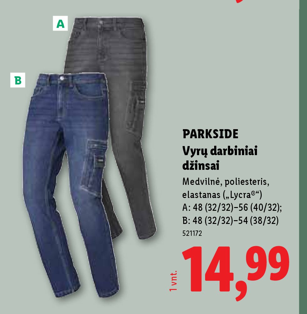 PARKSIDE Vyrų darbiniai džinsai
