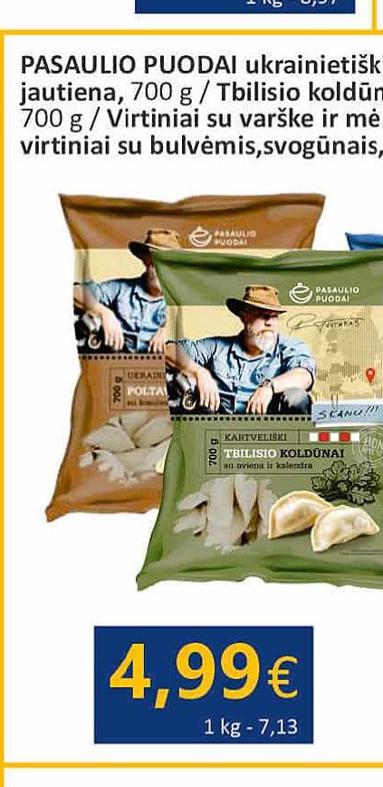 PASAULIO PUODAI ukrainietiški koldūnai su kiauliena ir jautiena, 700 g