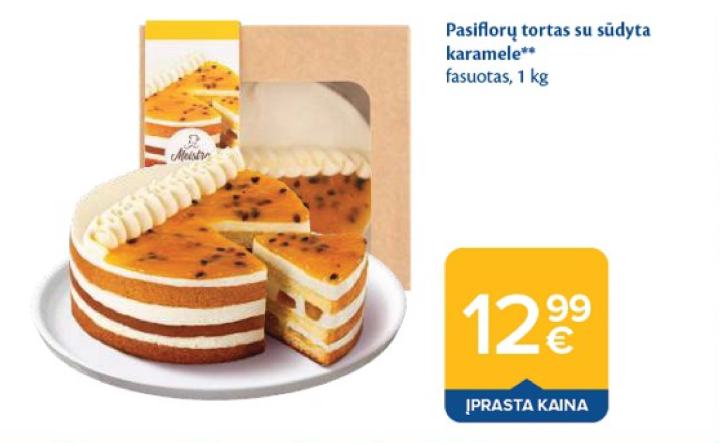 Pasiflorų tortas su sūdyta karamele, 1 kg