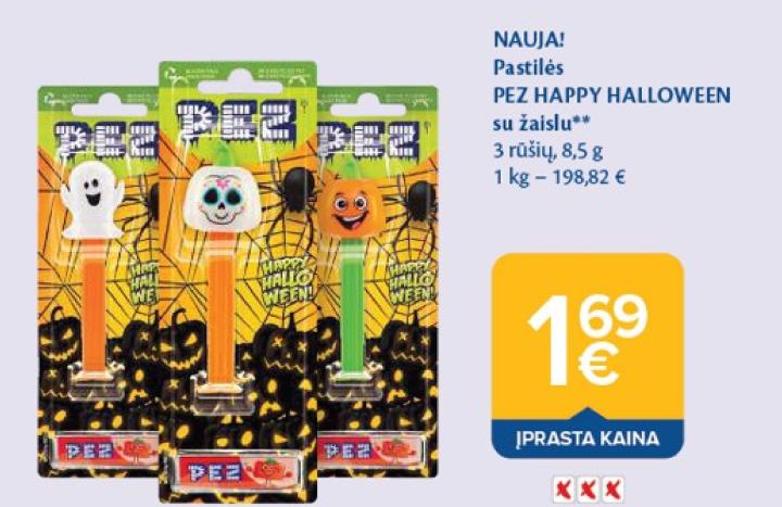 Pastilės PEZ HAPPY HALLOWEEN, 8.5 g