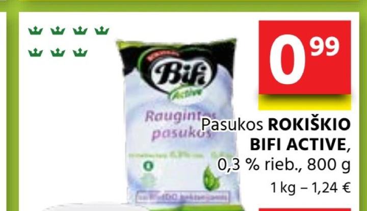 Pasukos ROKIŠKIO BIFI ACTIVE, 800 g