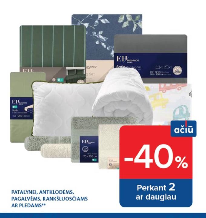 PATALYNEI, ANTKLODĖMS, PAGALVĖMS, RANKŠLUOSČIAMS AR PLEDAMS