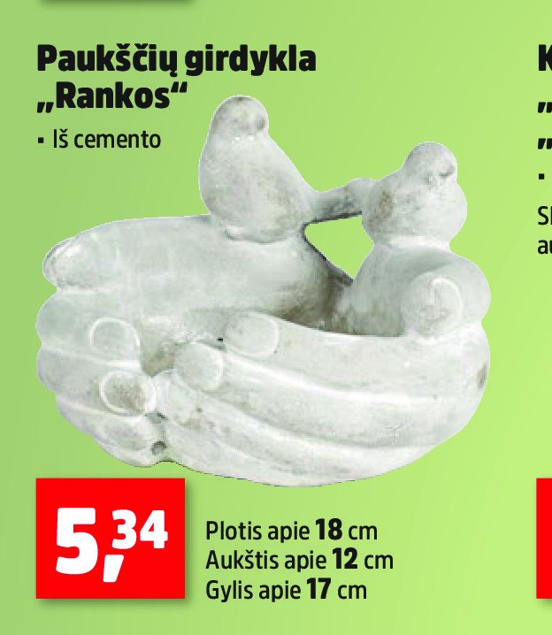 Paukščių girdykla „Rankos“, 18 cm