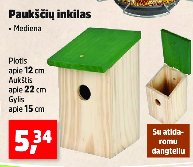 Paukščių inkilas, 12 cm