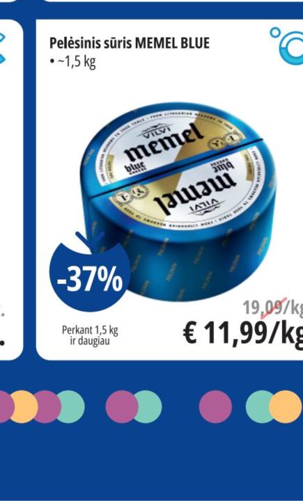Pelėsinis sūris MEMEL BLUE, ~1.5 kg