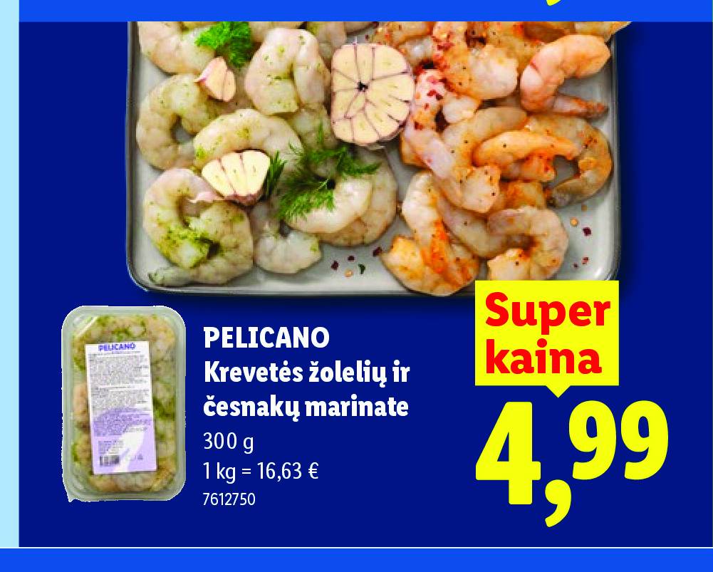 PELICANO Krevetės žolelių ir česnakų marinate, 300 g
