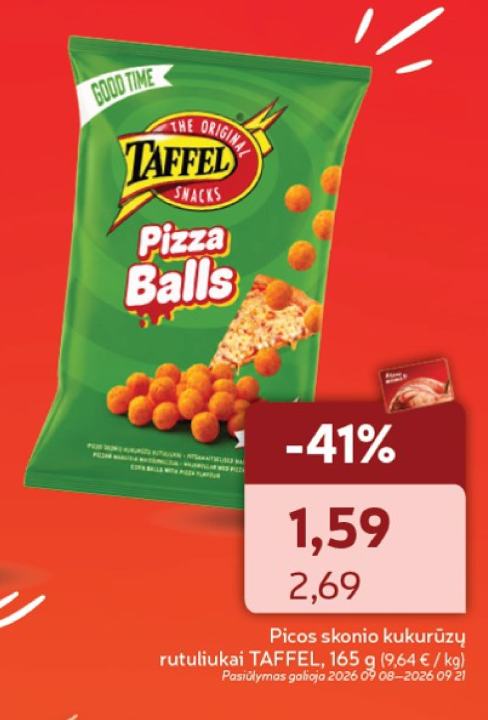 Picos skonio kukurūzų rutuliukai TAFFEL, 165 g