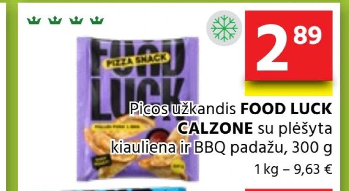 Picos užkandis FOOD LUCK CALZONE su plėšyta kiauliena ir BBQ padažu, 300 g