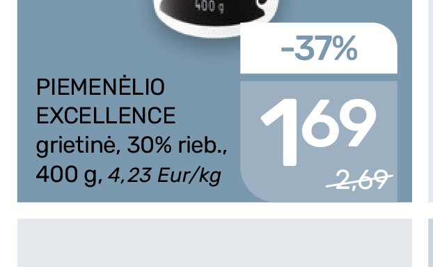 PIEMENĖLIO EXCELLENCE grietinė, 400 g