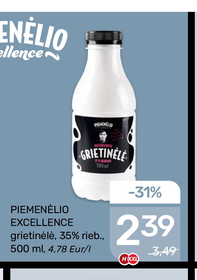 PIEMENĖLIO EXCELLENCE grietinėlė, 500 ml