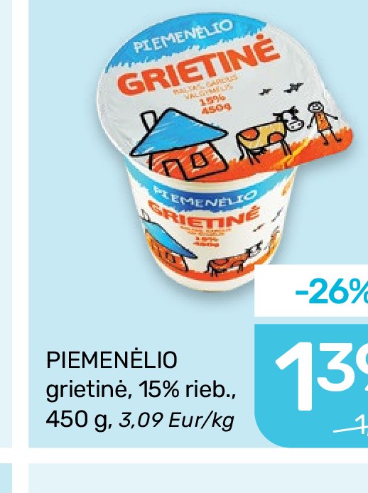 PIEMENĖLIO grietinė, 450 g
