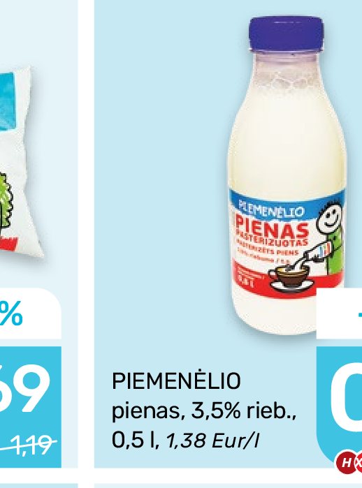 PIEMENĖLIO pienas, 0.5 l