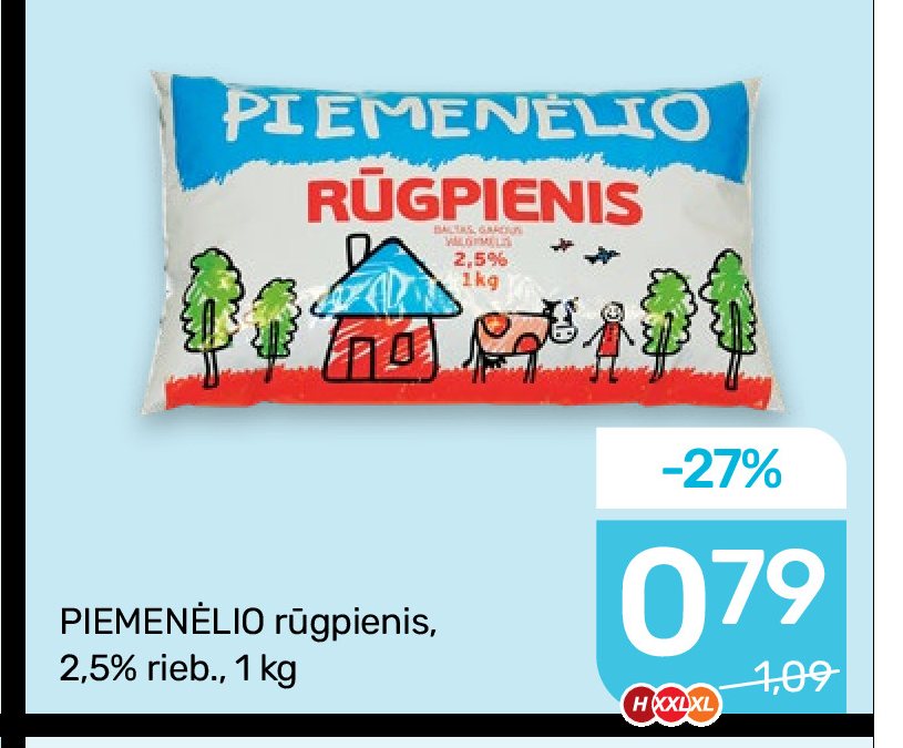 PIEMENĖLIO rūgpienis, 1 kg
