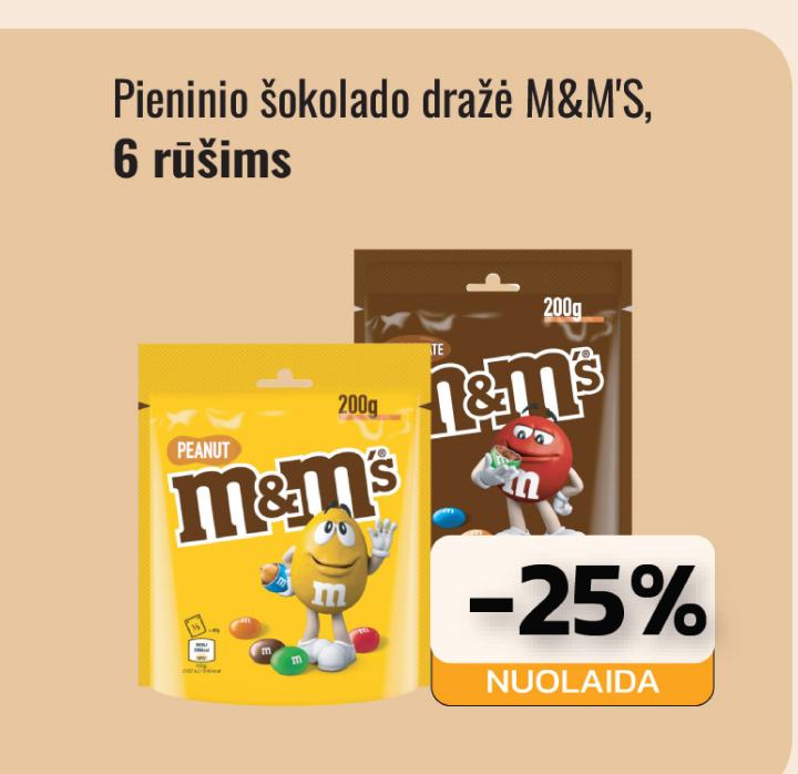 Pieninio šokolado dražė M&M'S