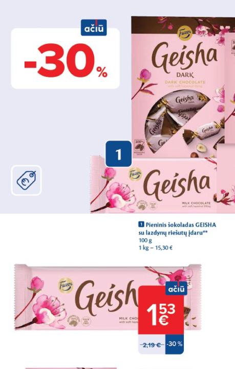Pieninis šokoladas GEISHA, 100 g