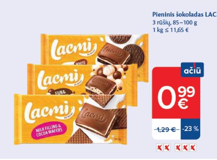 Pieninis šokoladas LACMI, 100 g