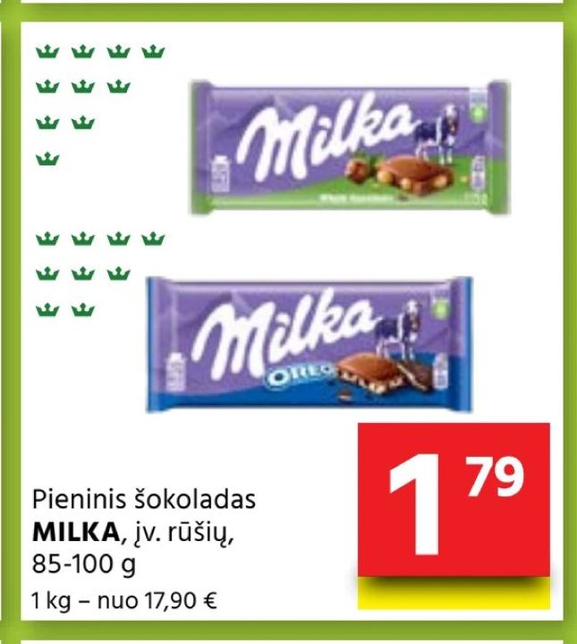 Pieninis šokoladas MILKA, 100 g