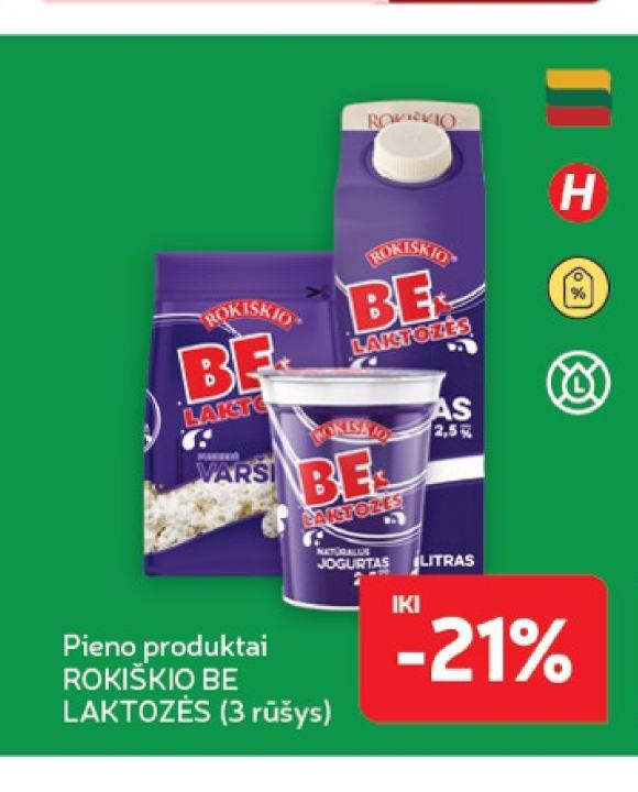 Pieno produktai ROKIŠKIO BE LAKTOZĖS