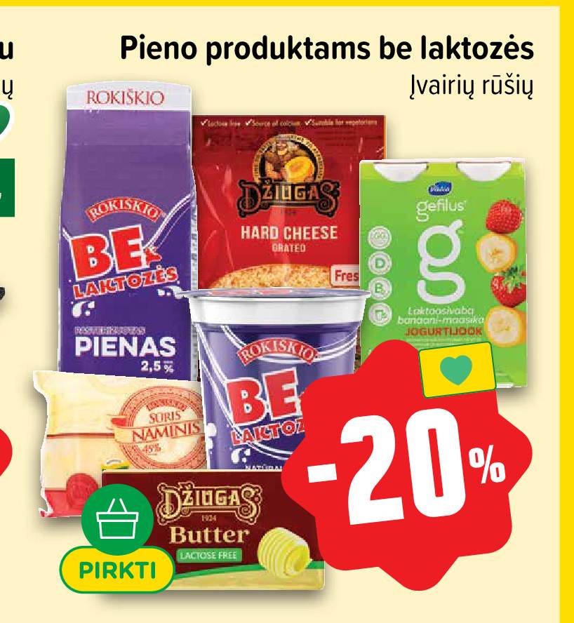 Pieno produktams be laktozės