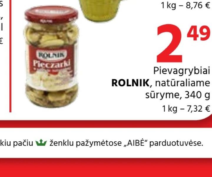 Pievagrybiai ROLNIK, 340 g