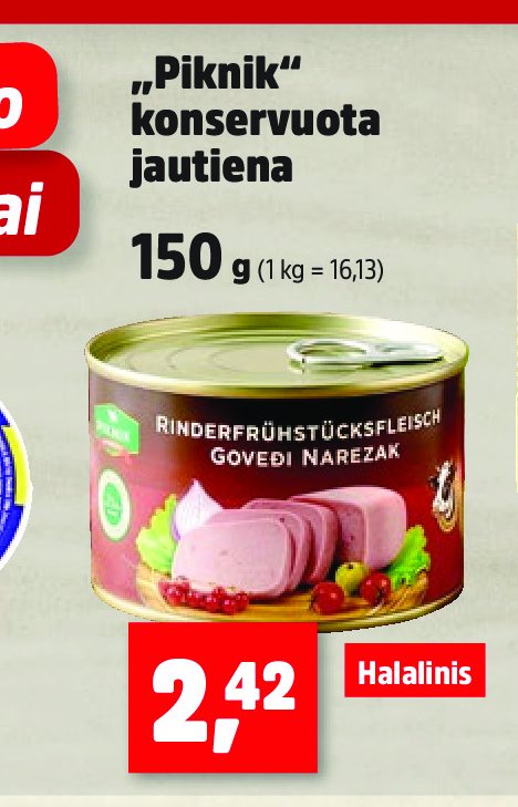 „Piknik“ konservuota jautiena, 150 g