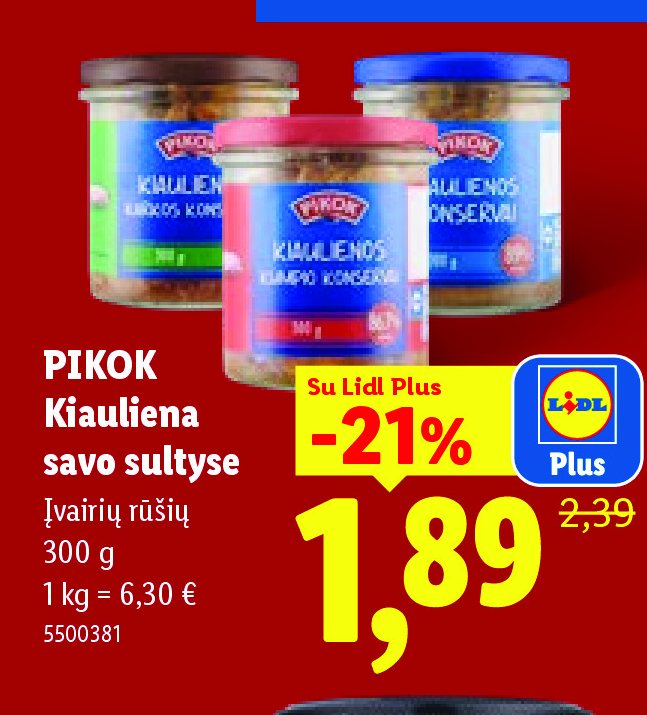 PIKOK Kiauliena savo sultyse, 300 g