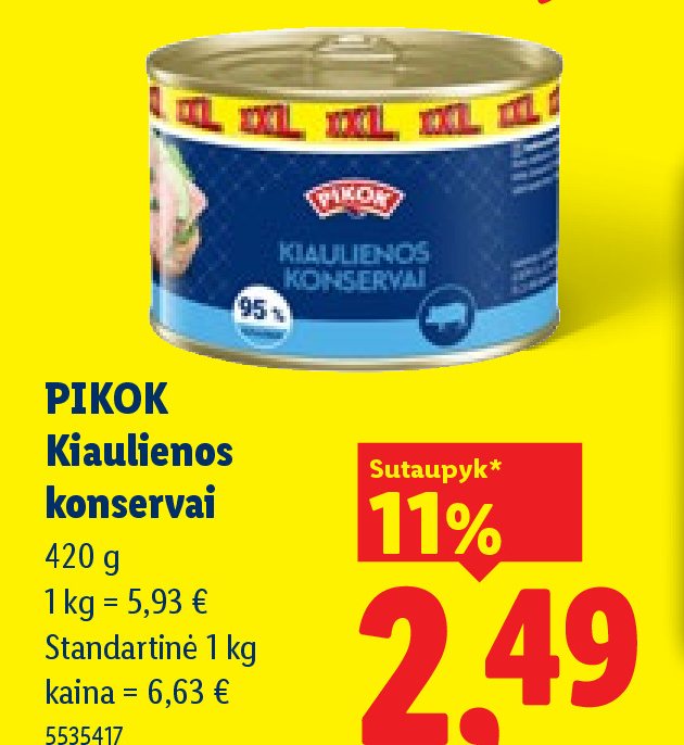PIKOK Kiaulienos konservai, 420 g