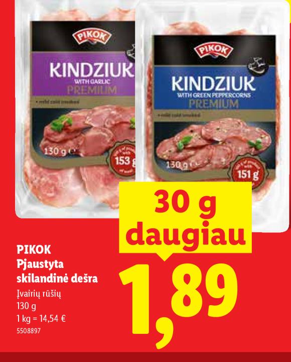PIKOK Pjaustyta skilandinė dešra, 130 g