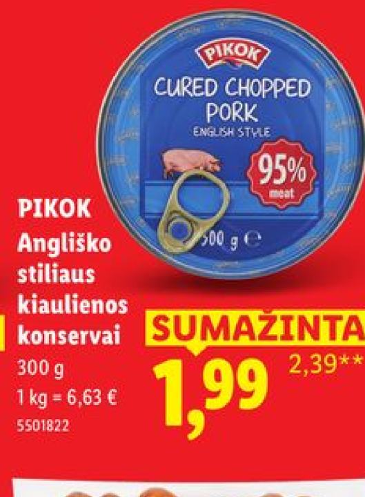 PIKOK Prūsiškos karštai rūkytos kiaulienos sardelės, 1 kg