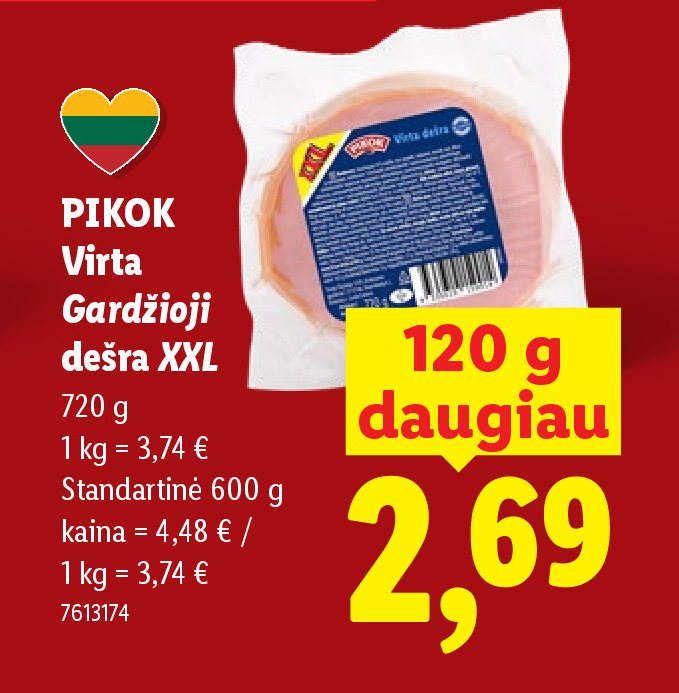 PIKOK Virta Gardžioji dešra XXL, 720 g