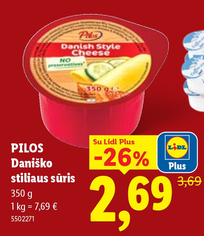 PILOS Daniško stiliaus sūris, 350 g