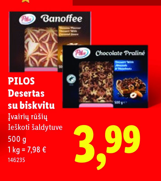 PILOS Desertas su biskvitu, 500 g