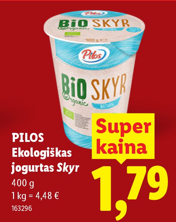 PILOS Ekologiškas jogurtas Skyr, 400 g