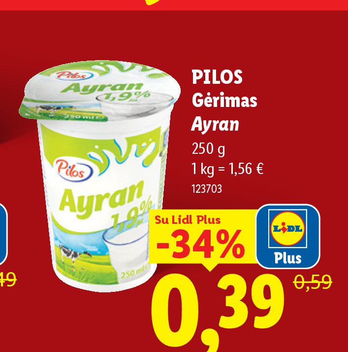 PILOS Gėrimas Ayran, 250 g