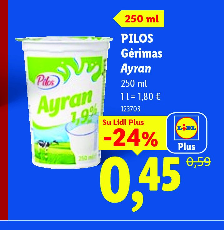 PILOS Gėrimas Ayran, 250 ml
