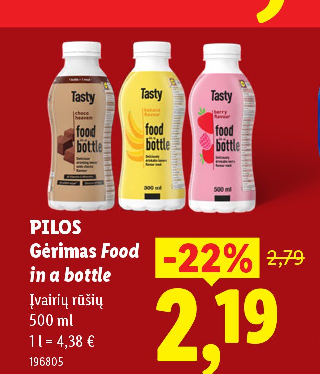 PILOS Gėrimas Food in a bottle, 500 ml