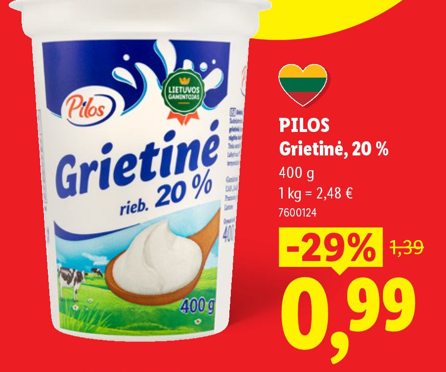 PILOS Grietinė, 400 g