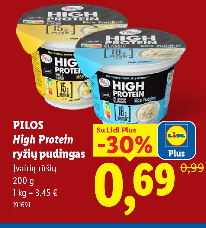 PILOS High Protein ryžių pudingas, 200 g