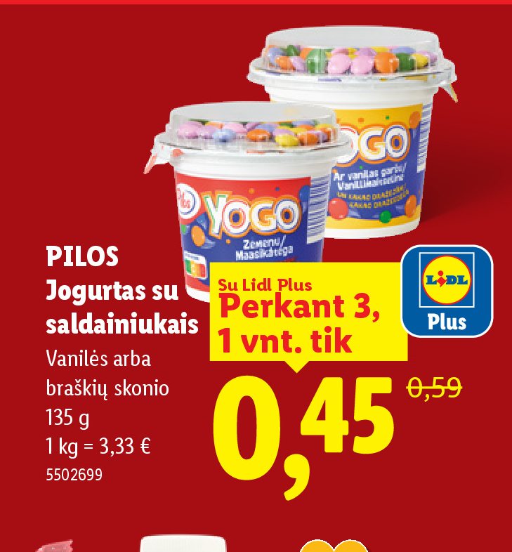 PILOS Jogurtas su saldainiukais, 135 g