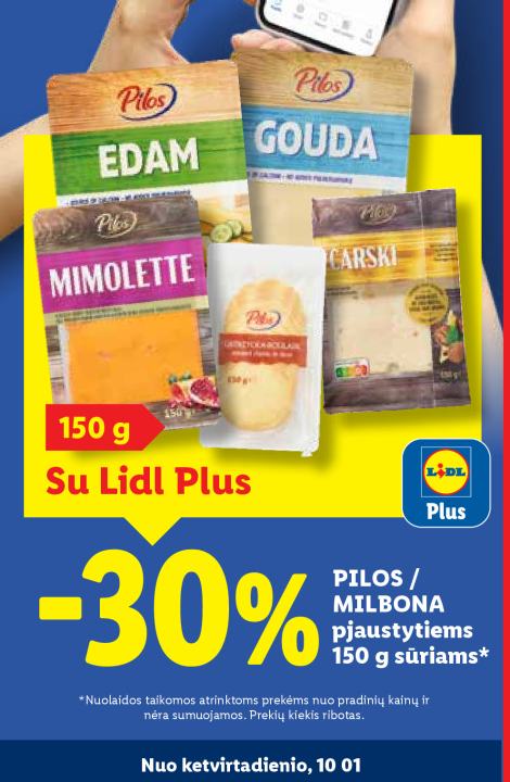 PILOS / MILBONA pjaustytiems sūriams, 150 g