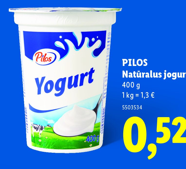PILOS Natūralus jogurtas, 400 g